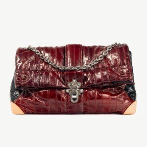 Louis Vuitton SS/15 Runway Cloud Clutch GM Burgundy Eelskin Foldover Bag
